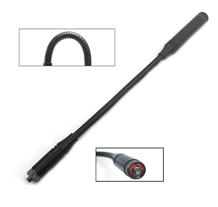 Antena original Multibanda Tubo de Ganso VHF/UHF – Alta Ganancia para Walkie Talkie (136-520 MHz)