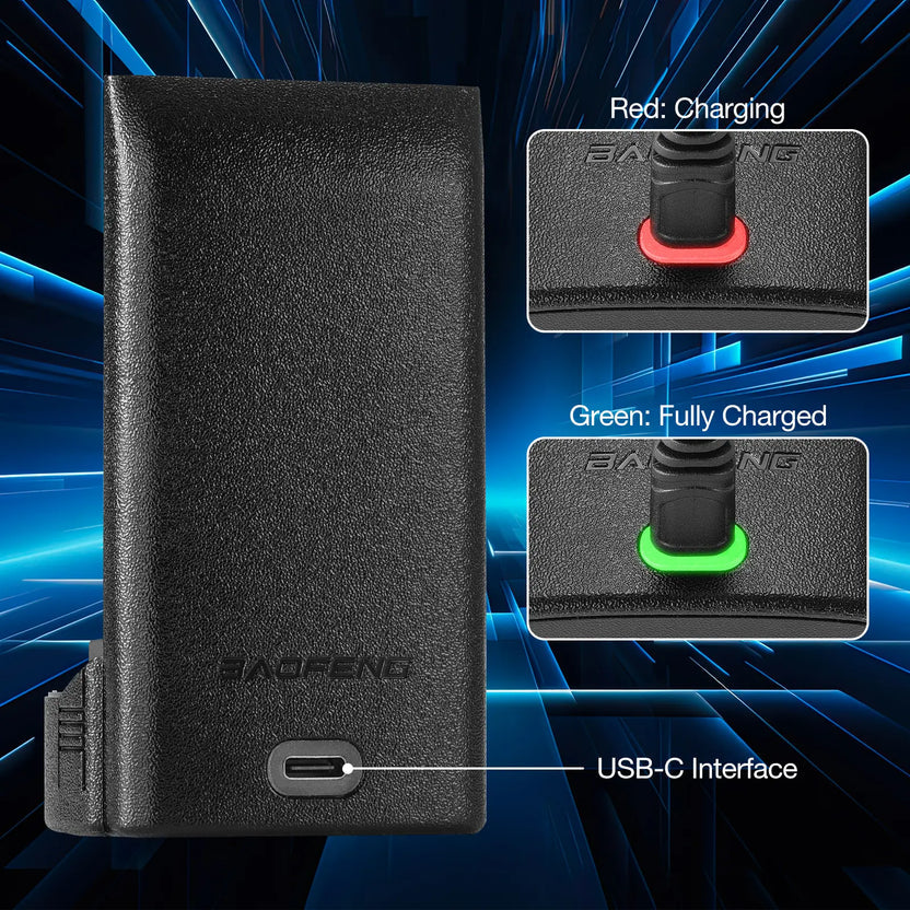 Bateria 2500mAh para DM-32UV & UV-32 con USB-C Port