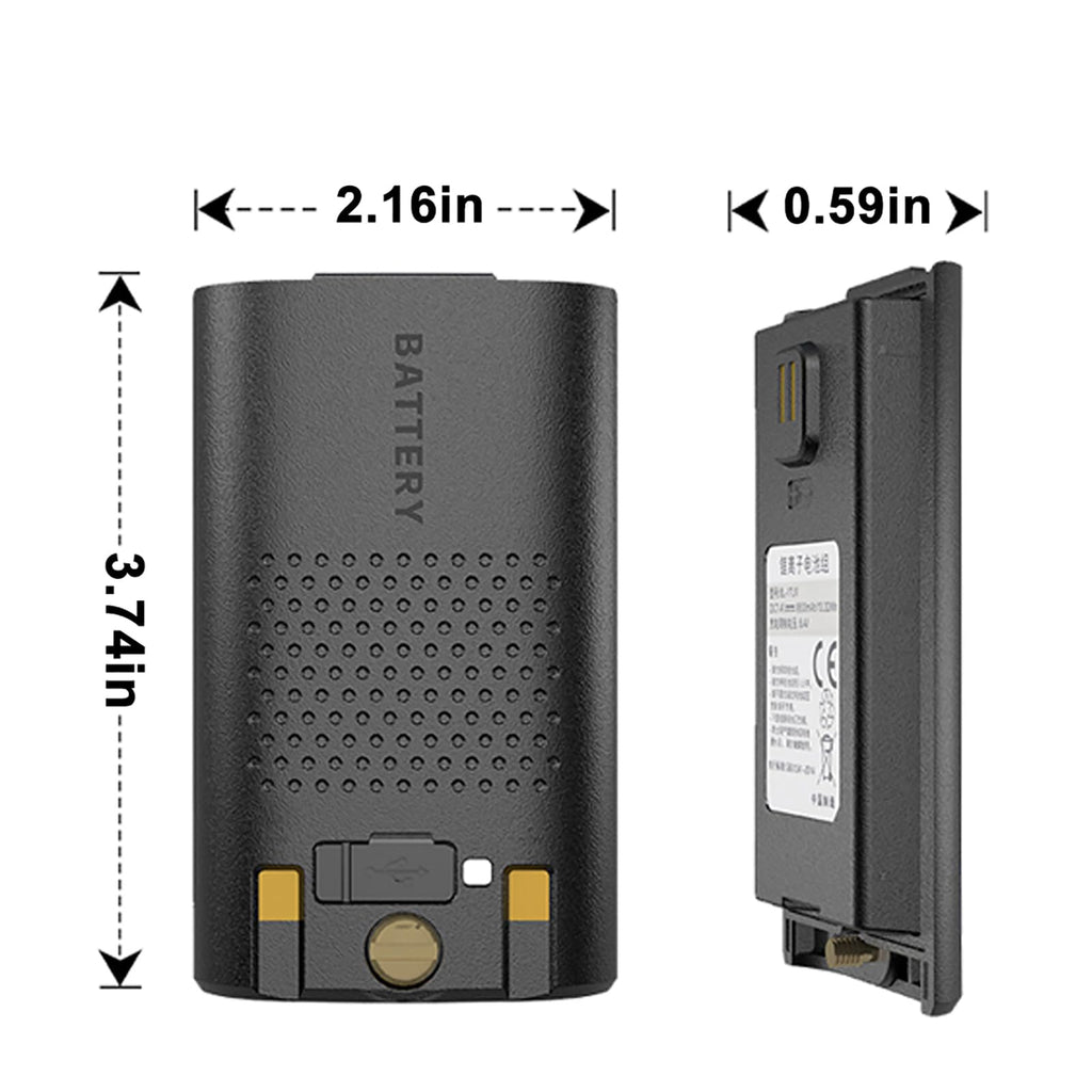 Batería BAOFENG 1800 mAh con Carga USB-C – Repuesto para UV-17R, UV-17 Pro y más