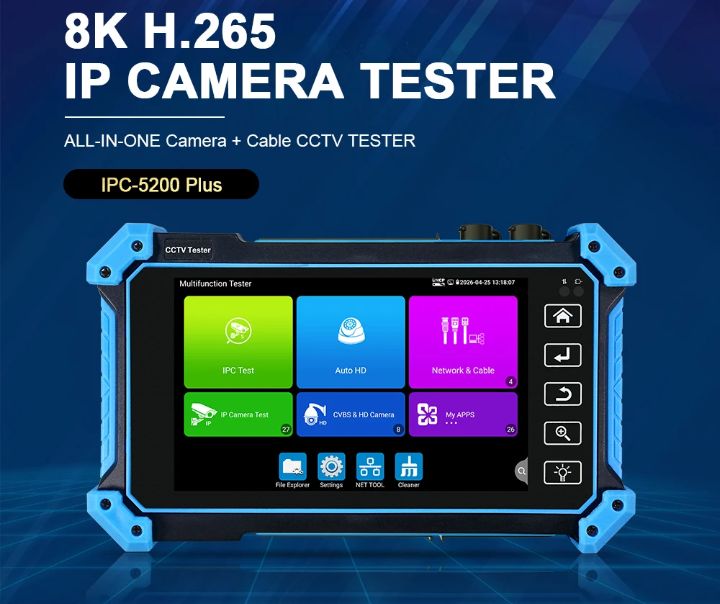 Tester IP CCTV 8K – Pantalla Táctil 5.4"