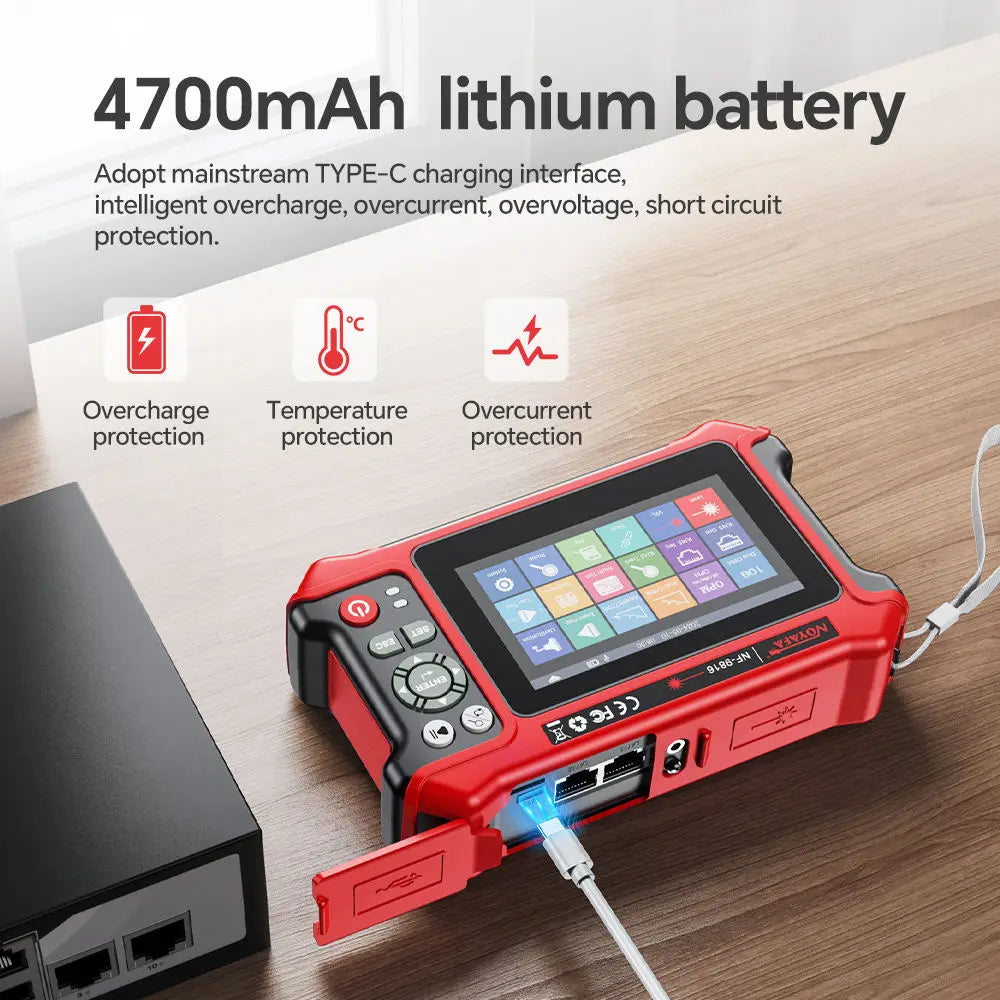 Professional Fiber Network Analyzer | OTDR Tester 10G Ethernet, Dual OPM, VFL RJ45 Interface
