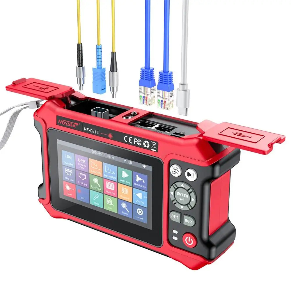 Professional Fiber Network Analyzer | OTDR Tester 10G Ethernet, Dual OPM, VFL RJ45 Interface