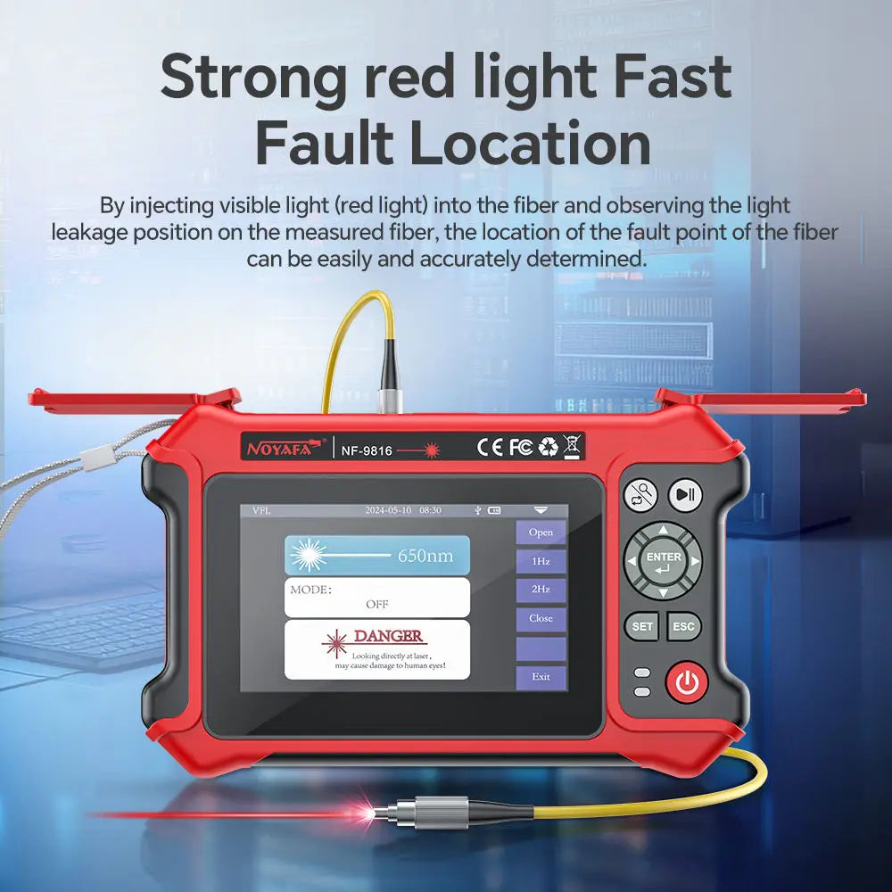 Professional Fiber Network Analyzer | OTDR Tester 10G Ethernet, Dual OPM, VFL RJ45 Interface