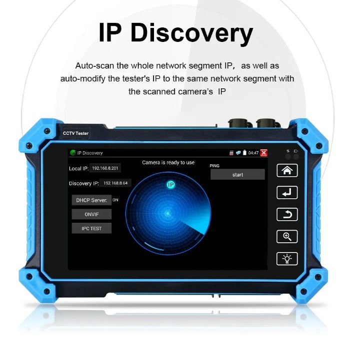 Tester IP CCTV 8K – Pantalla Táctil 5.4"