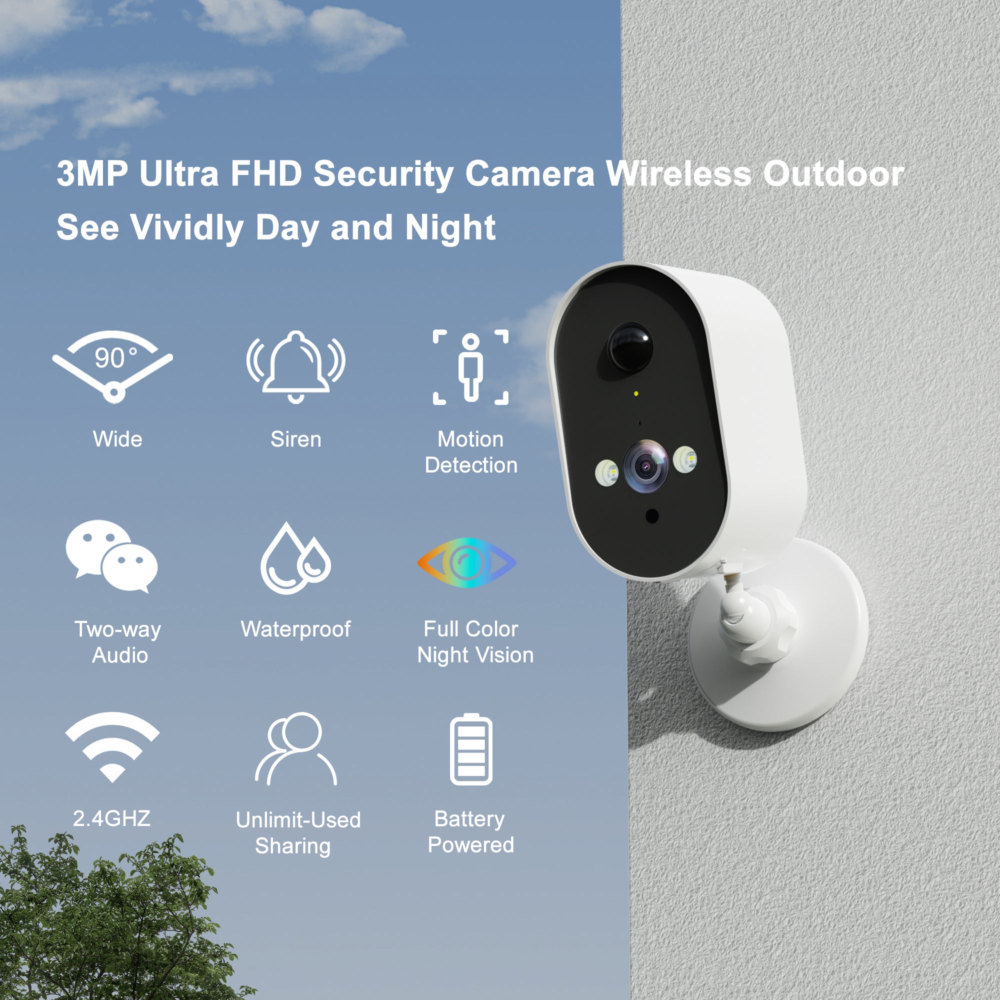 Camara Wifi para exteriores con bateria 3Mp