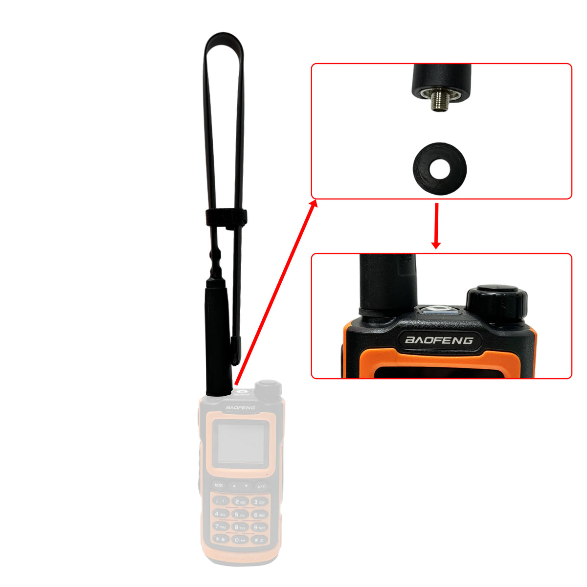 Antena Táctica Plegable, Doble Banda, SMA.